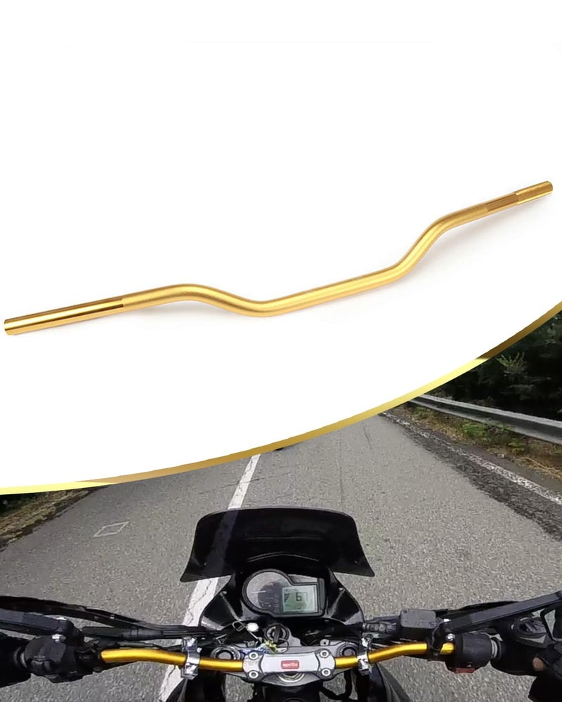YSMOTO 7/8" 22mm Motorcycle Handlebar Cafe Racer Handlebar Universal Low Rise Bar for CRF KXF KLX DRZ KX RM YZ SX EXC XC 65 85 125 250 300 450 Dirt Bike Motocross ATV, GOLD - Image 1